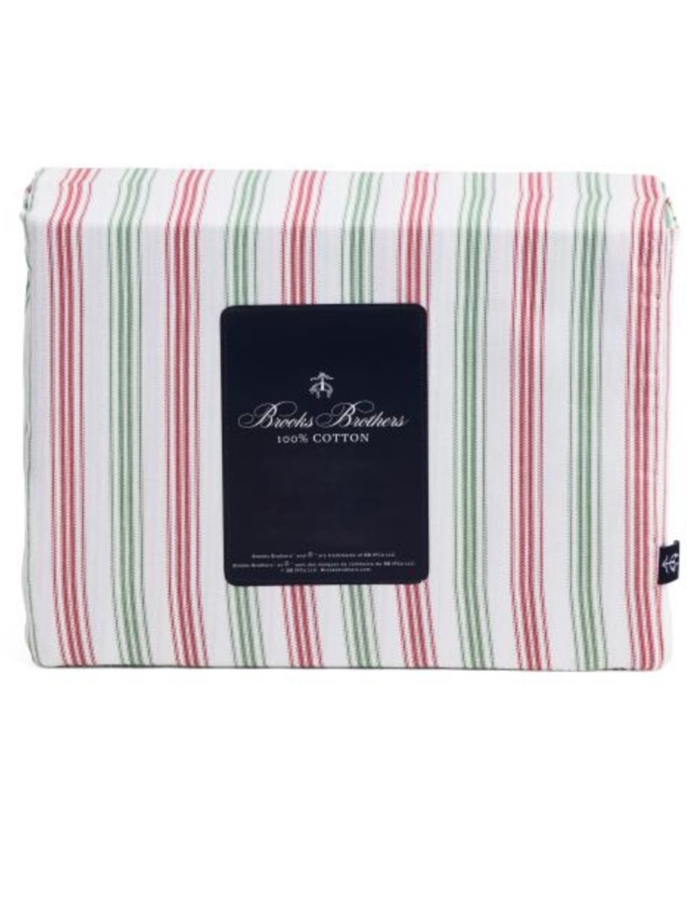 Brooks Brothers Red and Green Striped Cotton Bedding Sheet